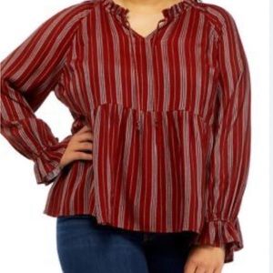 Super-soft, striped peasant top